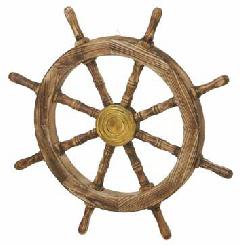 海飾り（舵輪６１ｃｍ・木製）コンビニ後払い